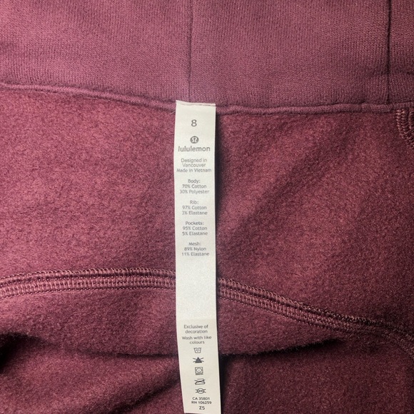 Lululemon Scuba full Zip Hoodie Light Cotton Fleece size 8 - Picture 7 of 10